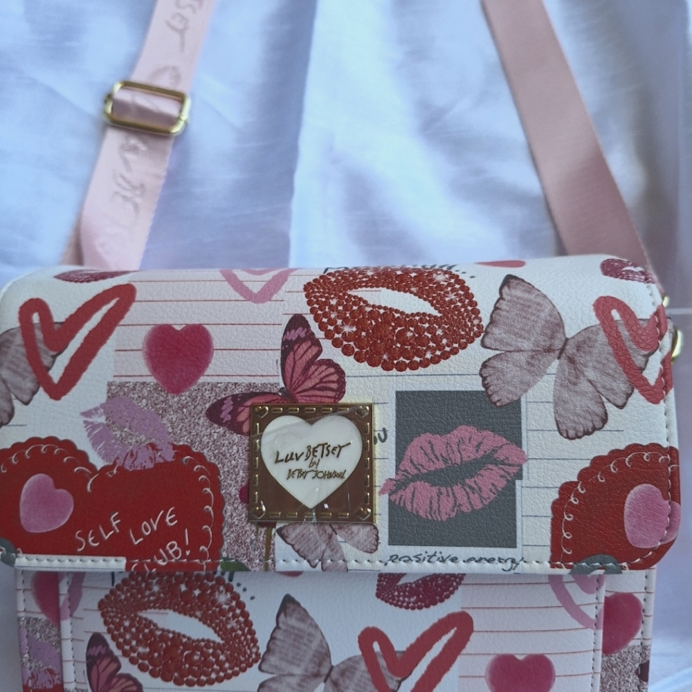 Luv Betsey Johnson By Betsey Johnson.   Pink multi crossbody bag.